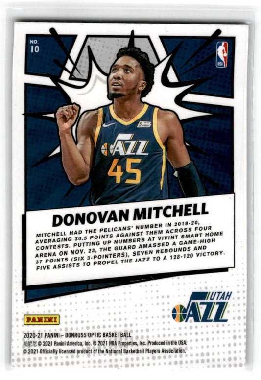 2020 Donruss Optic My House! #10 Donovan Mitchell Utah Jazz