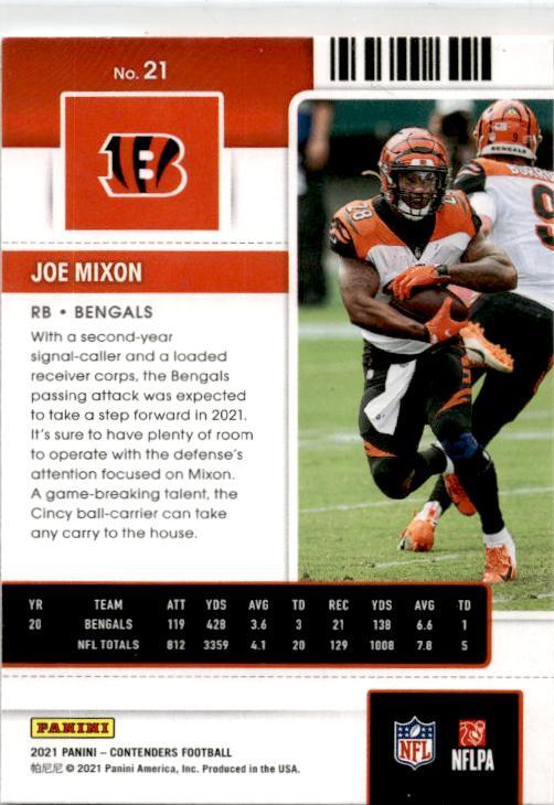 2021 Panini Contenders #21 Joe Mixon Cincinnati Bengals