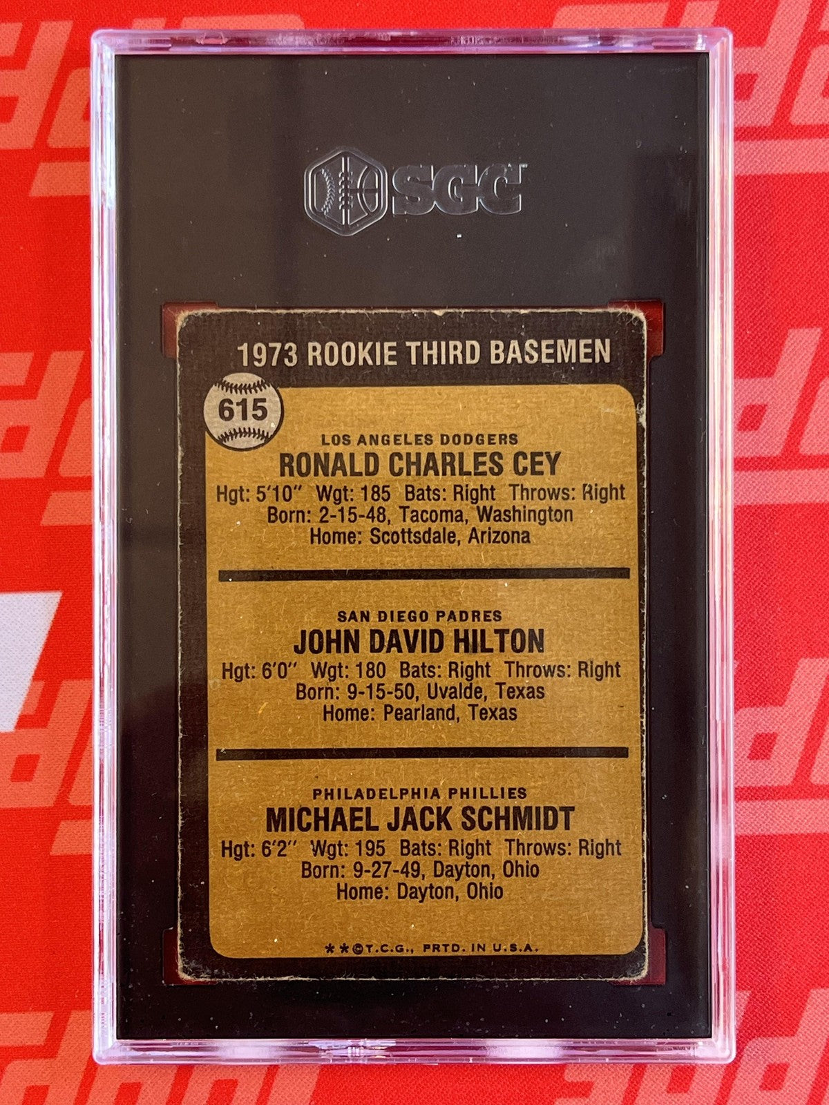1973 Topps #615 Mike Schmidt SGC 2