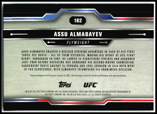 2025 Topps Chrome UFC Red Blue #182 Assu Almabayev