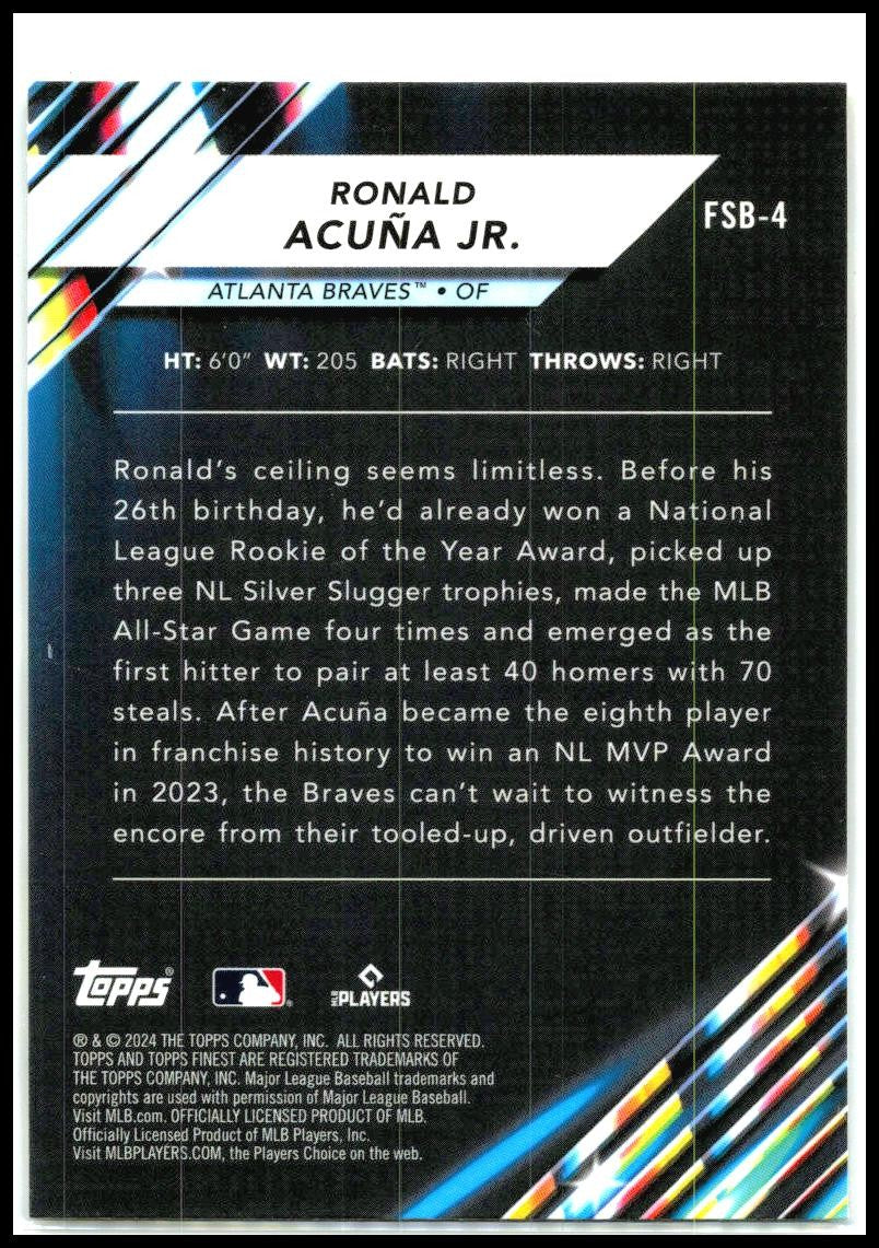 2024 Finest Future So Bright #FSB-4 Ronald Acuña Jr. Atlanta Braves