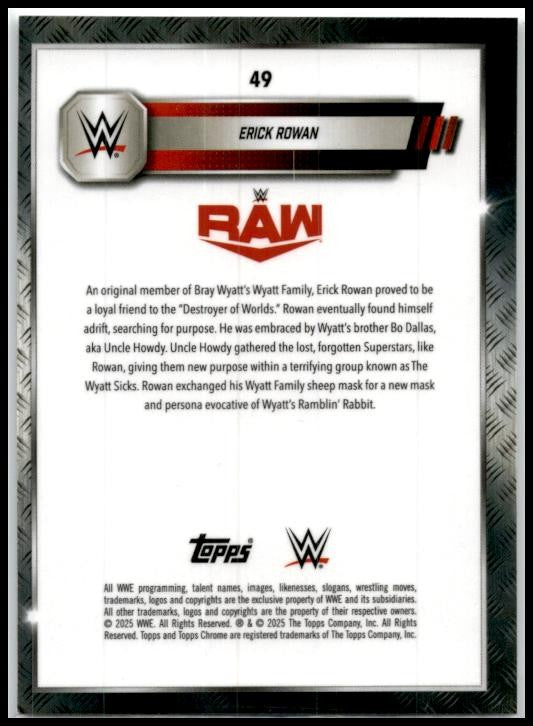 2025 Topps Chrome WWE #49 Erick Rowan