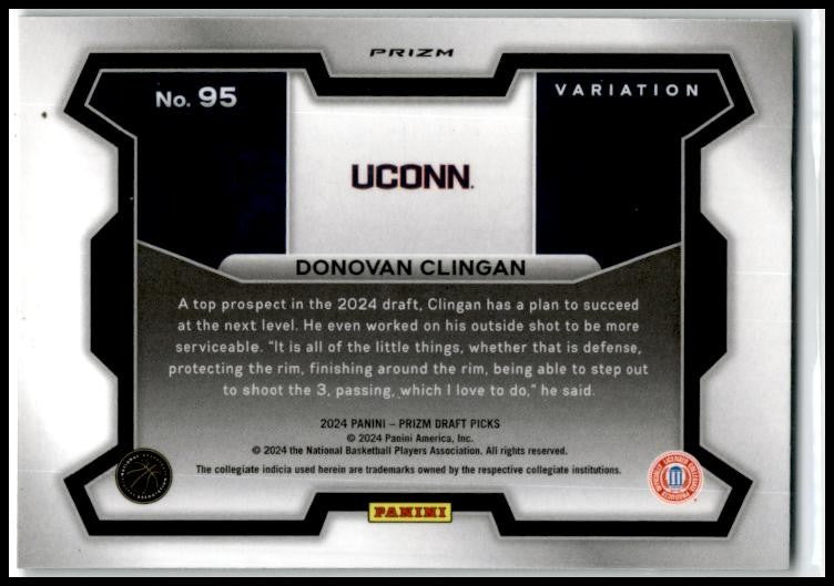 2024 Panini Prizm Draft Picks Green #95b Donovan Clingan Connecticut Huskies