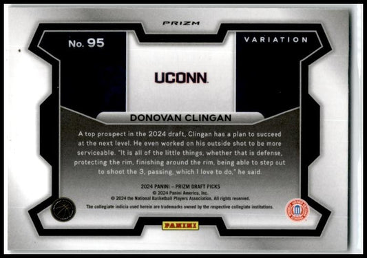 2024 Panini Prizm Draft Picks Green #95b Donovan Clingan Connecticut Huskies