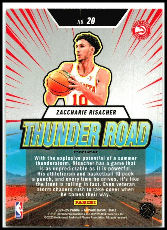 2024-25 Panini Mosaic Thunder Road Mosaic #20 Zaccharie Risacher Atlanta Hawks