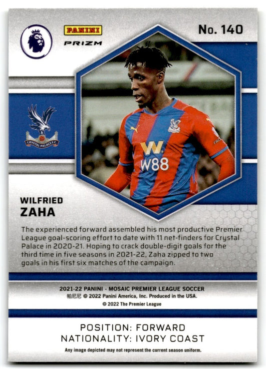 2021 Panini Mosaic Premier League Reactive Gold Wilfried Zaha Crystal Palace