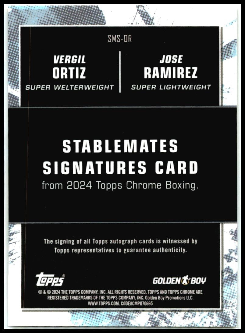 2024 Topps Chrome Boxing Stablemates Signatures Gold SMS-OR Ortiz / Ramirez /50