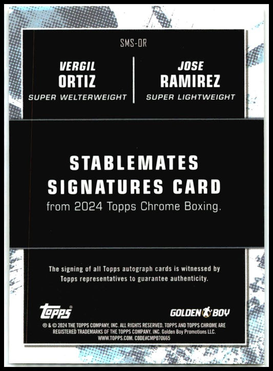 2024 Topps Chrome Boxing Stablemates Signatures Gold SMS-OR Ortiz / Ramirez /50