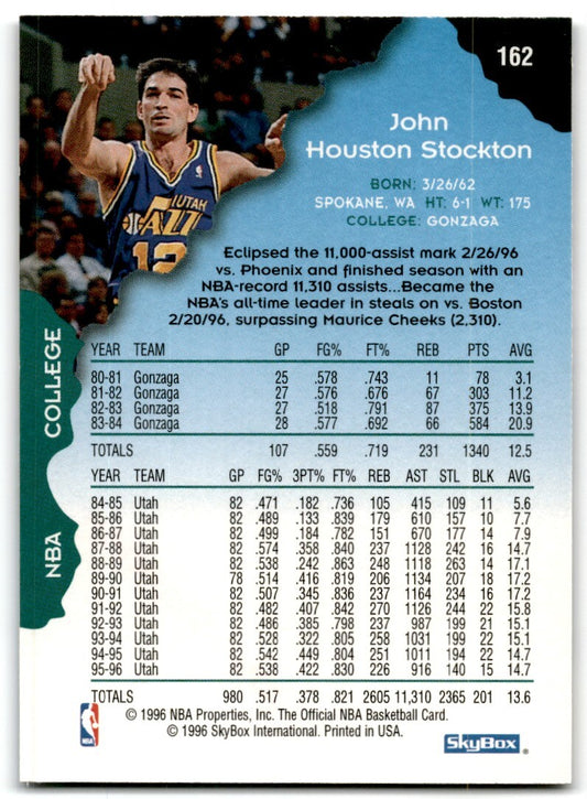 1996-97 NBA Hoops John Stockton Utah Jazz #162