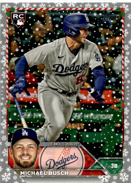 2023 Topps Holiday Metallic #H130 Michael Busch Los Angeles Dodgers