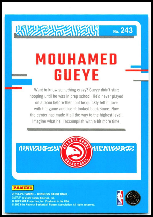 2023-24 Donruss Red and Green Laser Holo #243 Mouhamed Gueye Rookie Hawks
