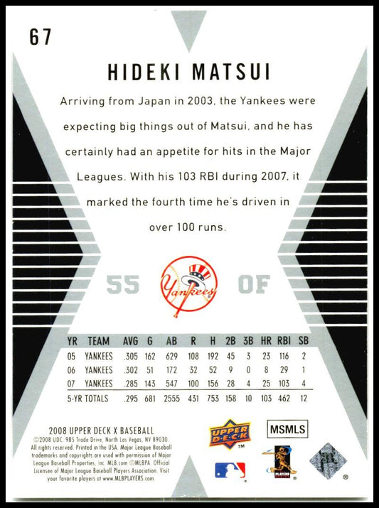 2008 Upper Deck X #67 Hideki Matsui New York Yankees