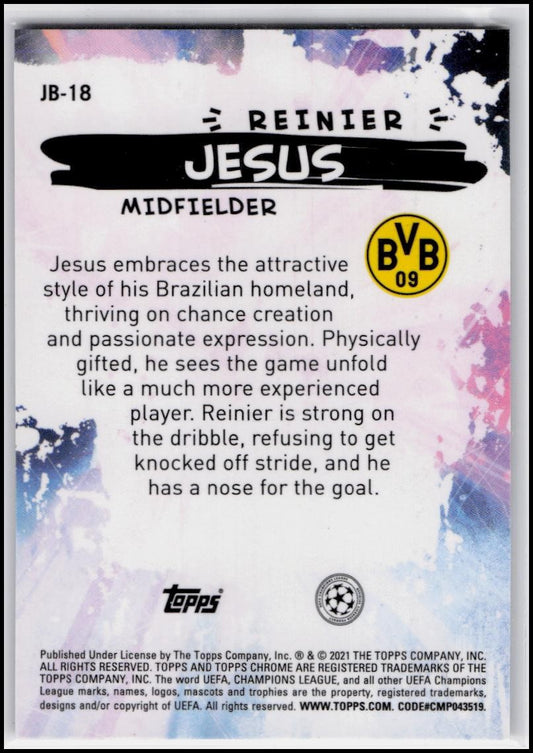 2020-21 Topps Chrome UEFA Champions League #JB-18 Reinier Jesus Joga Bonito