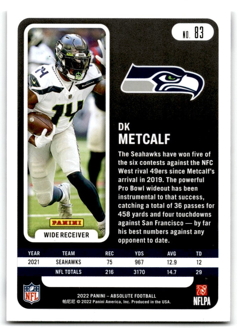 2022-23 Panini Absolute Green DK Metclaf Seattle Seahawks #83