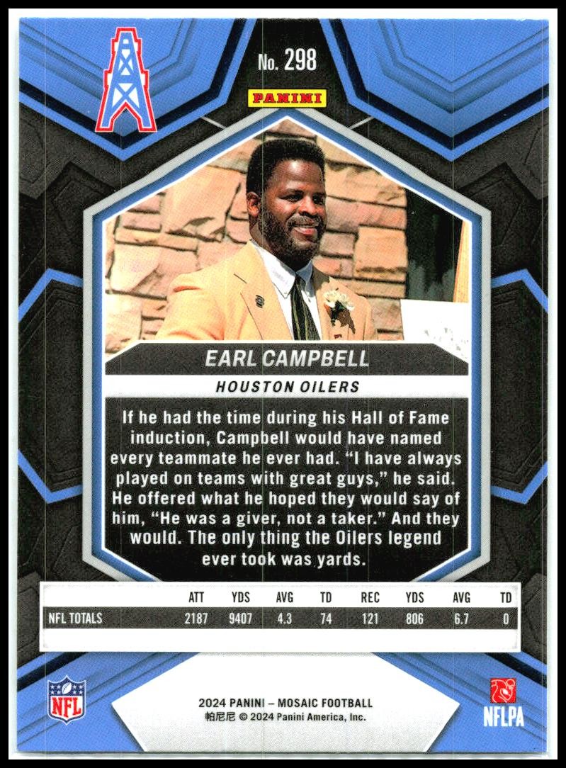 2024 Panini Mosaic #298 Earl Campbell Houston Oilers