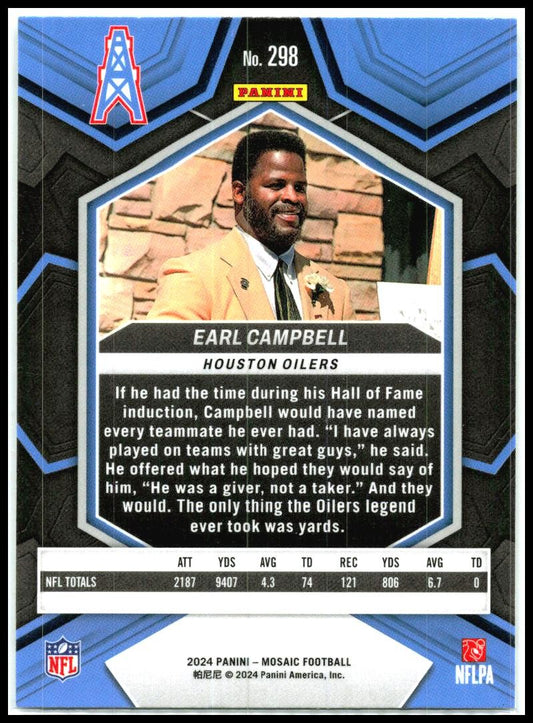 2024 Panini Mosaic #298 Earl Campbell Houston Oilers
