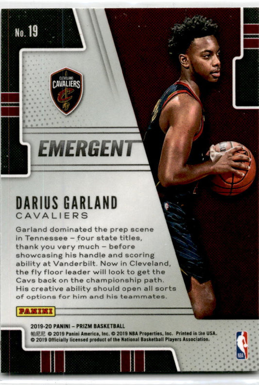 2019 Panini Prizm Emergent #19 Darius Garland Cleveland Cavaliers.