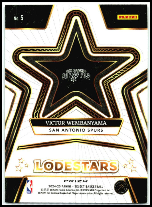 2024-25 Panini Select Lodestars Green Prizms #5 Victor Wembanyama Spurs