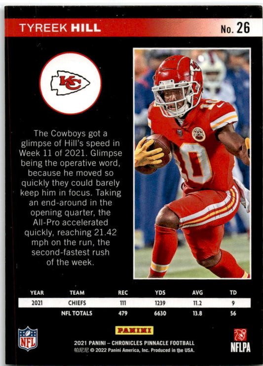 2021 Panini Chronicles #26 Tyreek Hill Kansas City Chiefs