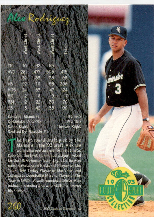 1993 Classic Four Sport #260 Alex Rodriguez