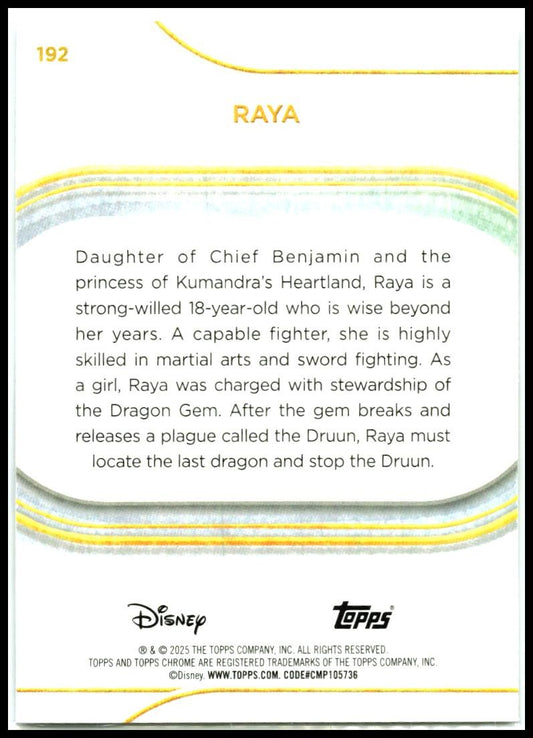 2025 Topps Chrome Disney #192 Raya