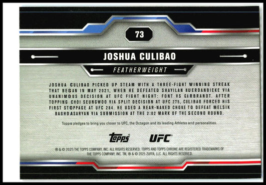 2025 Topps Chrome UFC Red, White & Blue Refractor #73 Joshua Culibao #/88
