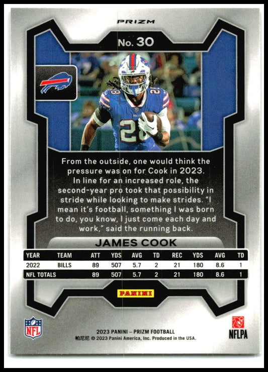 2023 Panini Prizm Lazer #30 James Cook Buffalo Bills