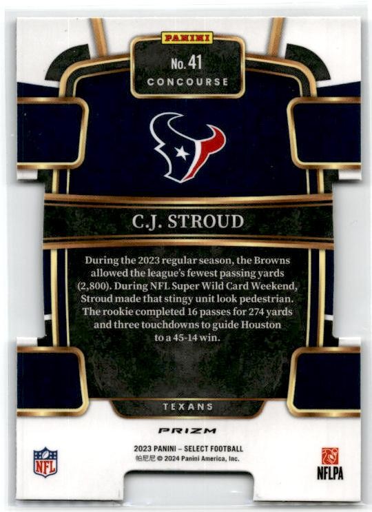 2023 Panini Select Black and Red Prizms Die Cuts #41 C.J. Stroud Rookie Texans