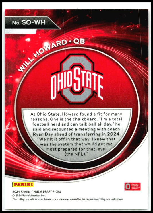 2024 Panini Prizm Draft Picks Student Orientation #SO-WH Will Howard Steelers