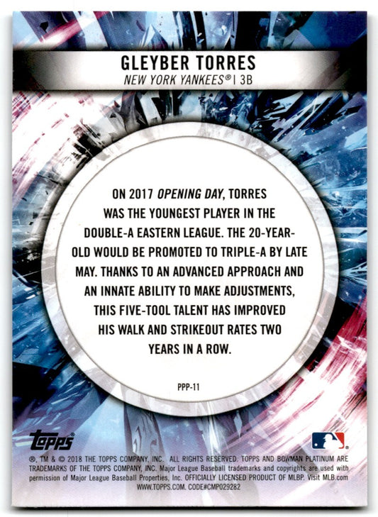 2018 Bowman's Best Prismatic Prodigies Gleyber Torres New York Yankees #PPP-11