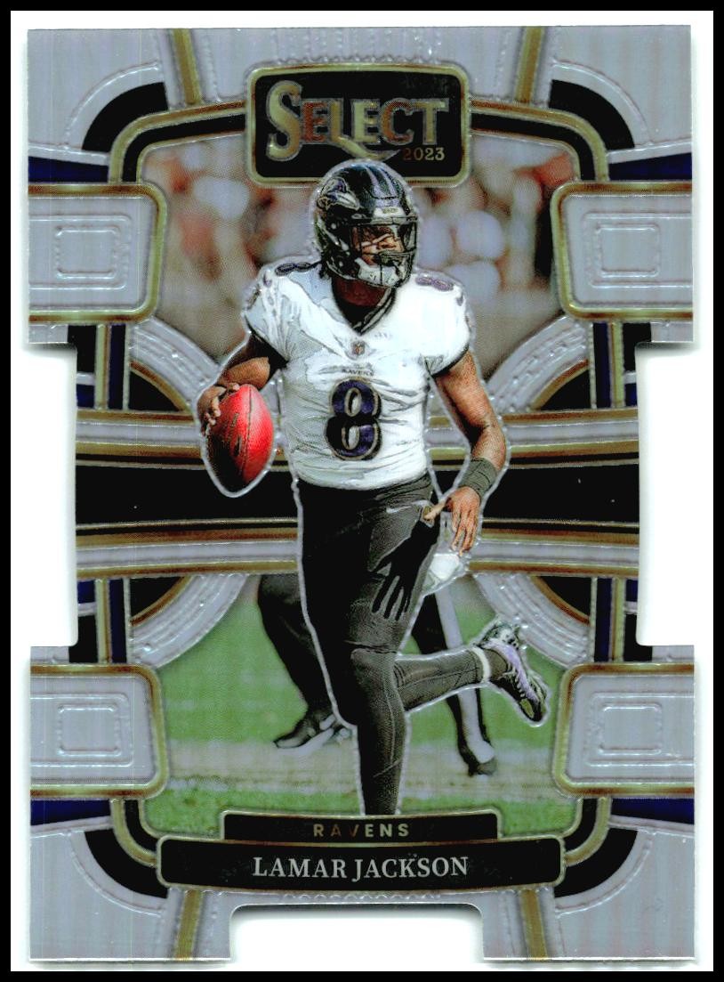 2023 Panini Select Silver Prizms Die Cuts #7 Lamar Jackson Baltimore Ravens