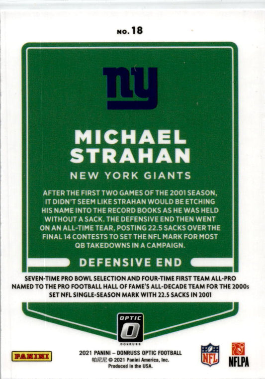 2021 Donruss Optic #18 Michael Strahan New York Giants
