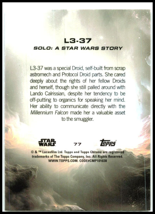 2025 Topps Chrome Star Wars #77 L3-37