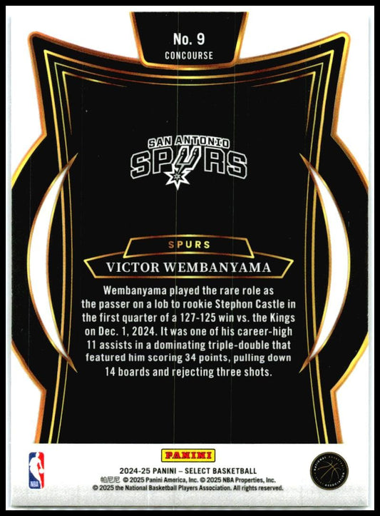 2024-25 Panini Select Blue #9 Victor Wembanyama San Antonio Spurs