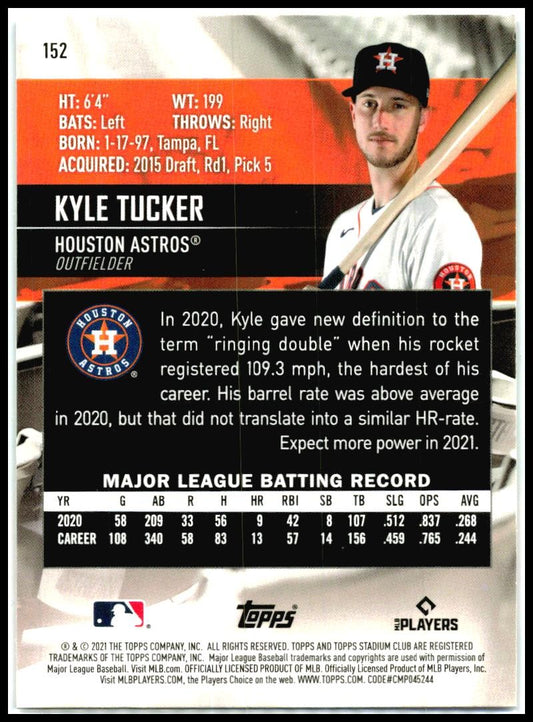 2021 Stadium Club #152 Kyle Tucker Houston Astros