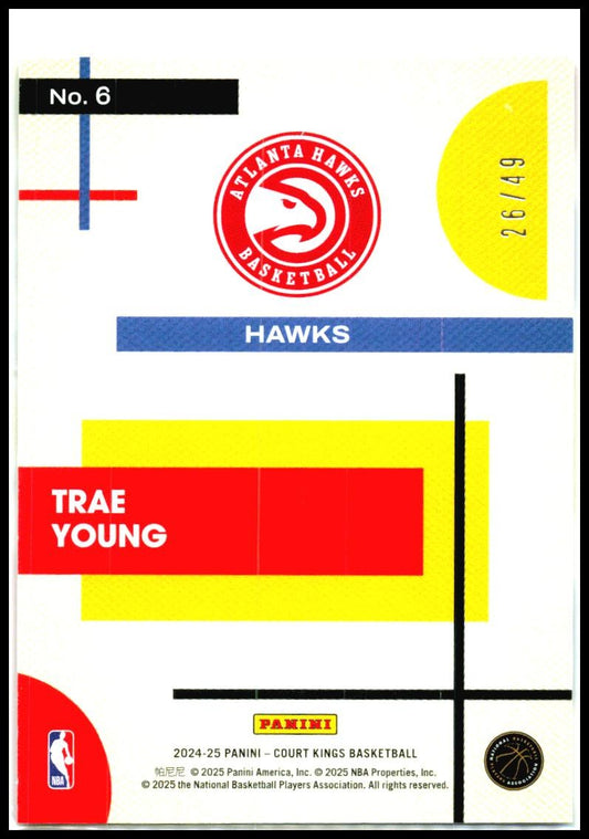 2024-25 Panini Court Kings Modern Strokes Jade #6 Trae Young #/49 Atlanta Hawks