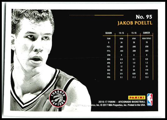 2016-17 Panini Aficionado #95 Jakob Poeltl Rookie Toronto Raptors