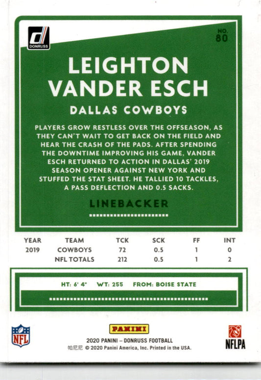 2020 Donruss #80 Leighton Vander Esch Dallas Cowboys