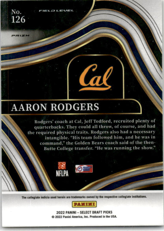 2022 Panini Select Draft Picks Gold Lazer #126 Aaron Rodgers California / Jets