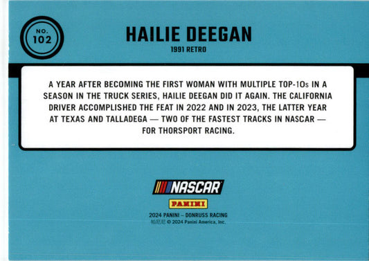2024 Donruss 1991 Retro #102 Hailie Deegan