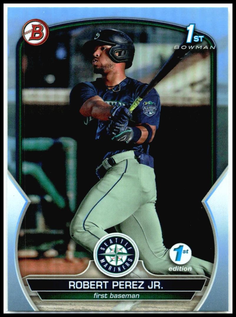 2023 Bowman 1st Edition Sky Blue Foil #BPPF-124 Robert Perez Jr. Seattle