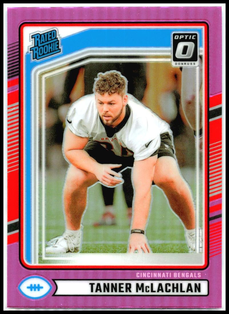 2024 Donruss Optic Rated Rookies Pink #324 Tanner McLachlan Rookie Bengals