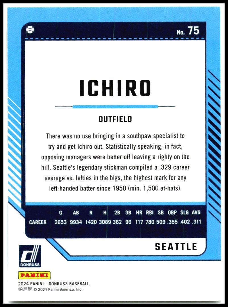 2024 Donruss #75 Ichiro Seattle Mariners