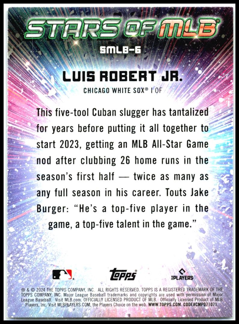 2024 Topps Stars of MLB #SMLB-6 Luis Robert Jr. Chicago White Sox