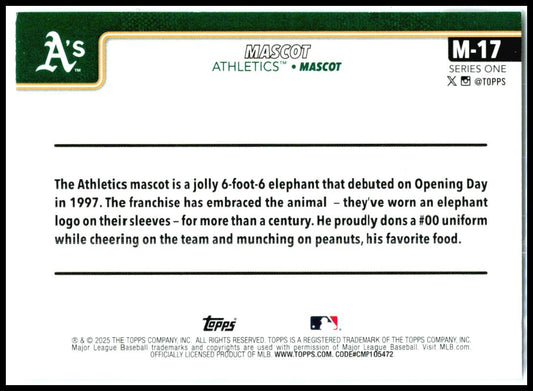 2025 Topps #M-17 Stomper Athletics