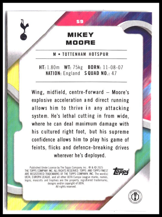 Mikey Moore #59 2024-25 Finest UEFA Club Competitions Rookie RC