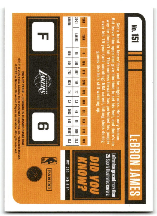 2021-22 Classics LeBron James Los Angeles Lakers #151