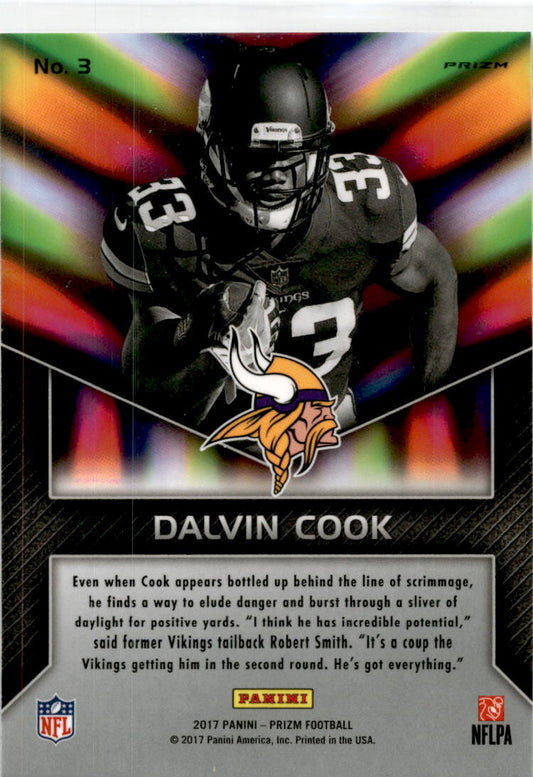 2017 Prizm Instant Impact Silver Prizm #3 Dalvin Cook Minnesota Vikings