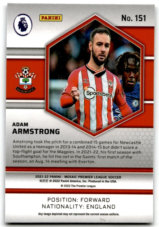 2021 Panini Mosaic Premier League Adam Armstrong Rookie Southampton #151