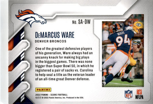 2022 Score Sack Attack #SA-DW DeMarcus Ware Denver Broncos